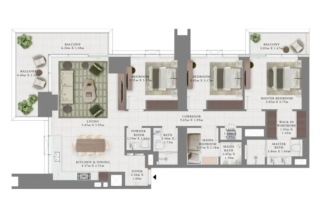 3 Bedroom Floor Plan