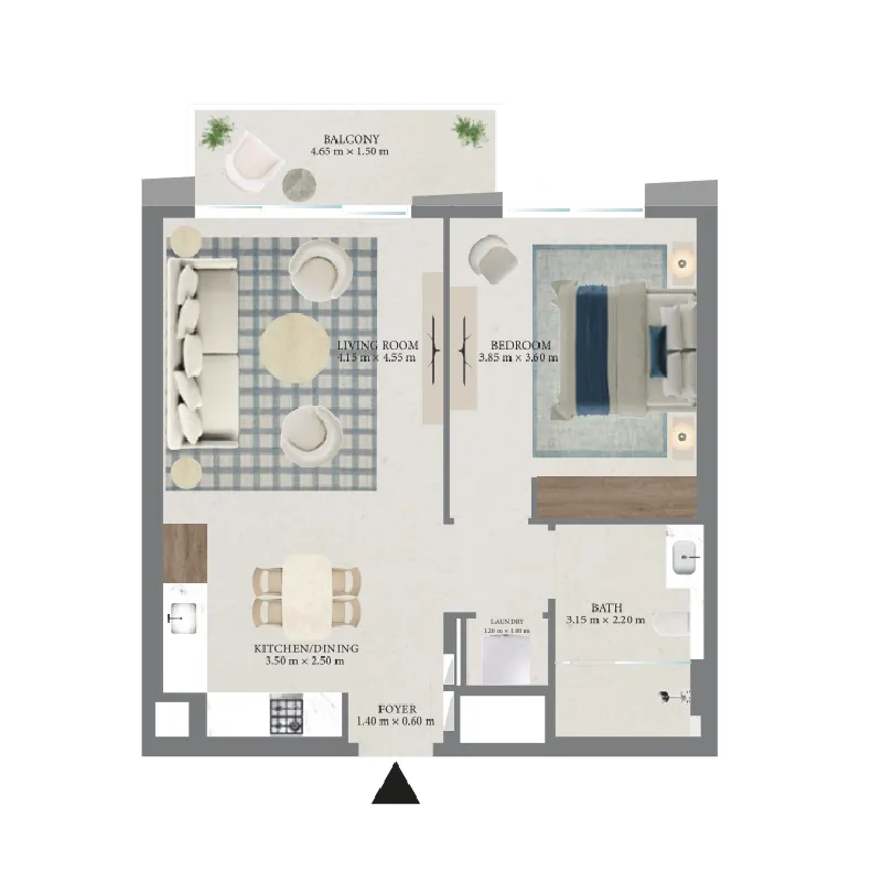 1 Bedroom Floor Plan