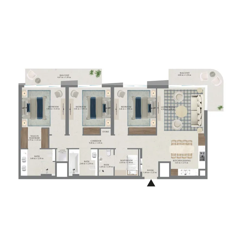 3 Bedroom Floor Plan